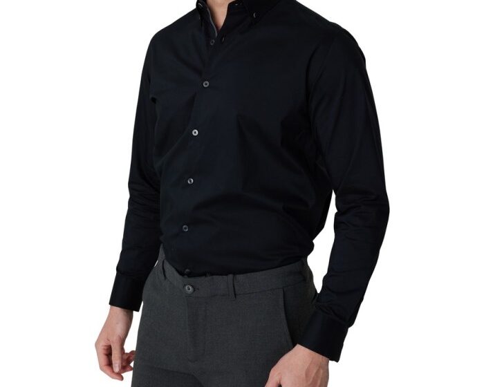  Mens Black Stretch Dress Shirt Sleek Style for Any Occasion