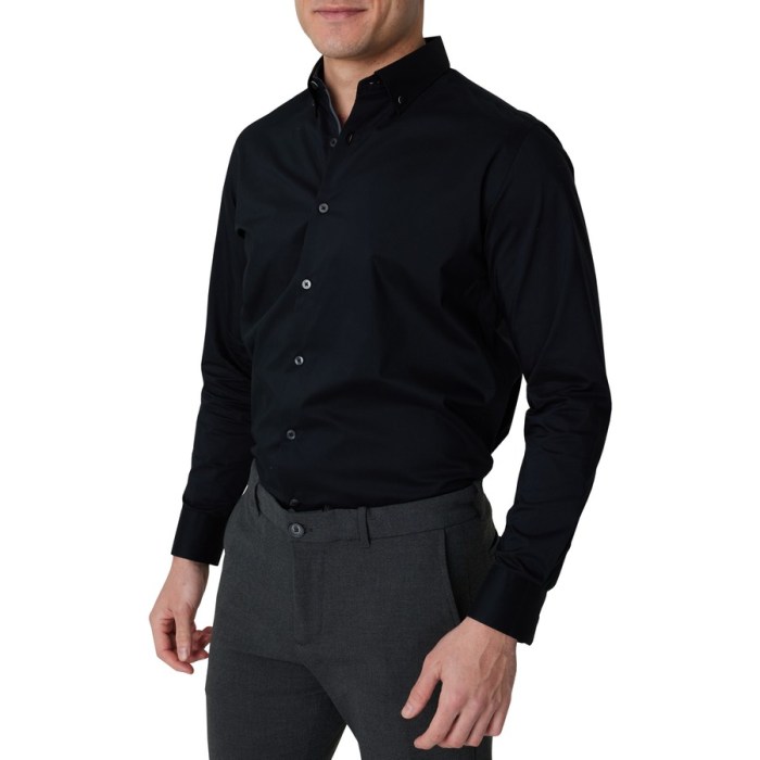 Mens black stretch dress shirt