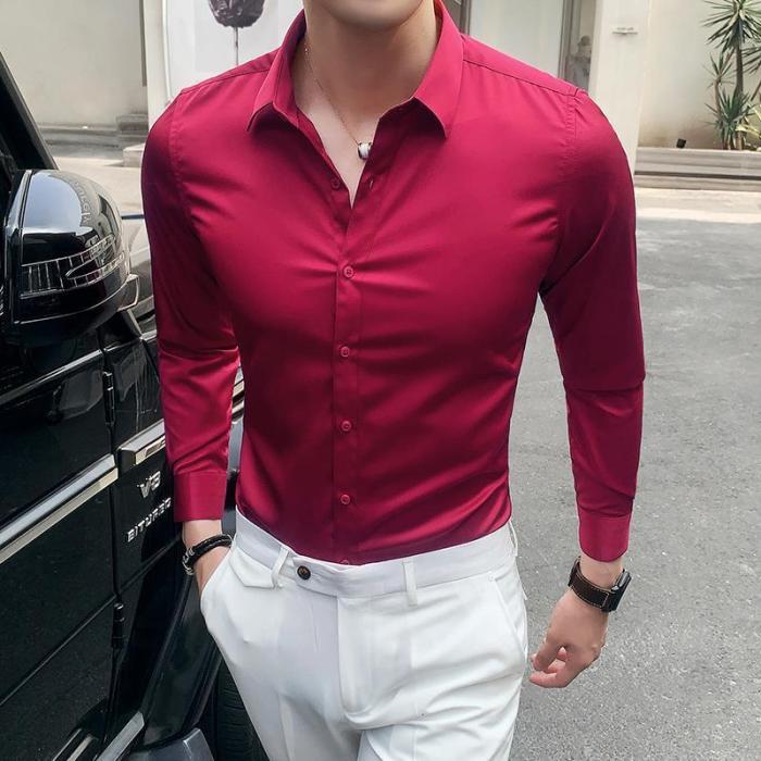 Men's red dress shirt