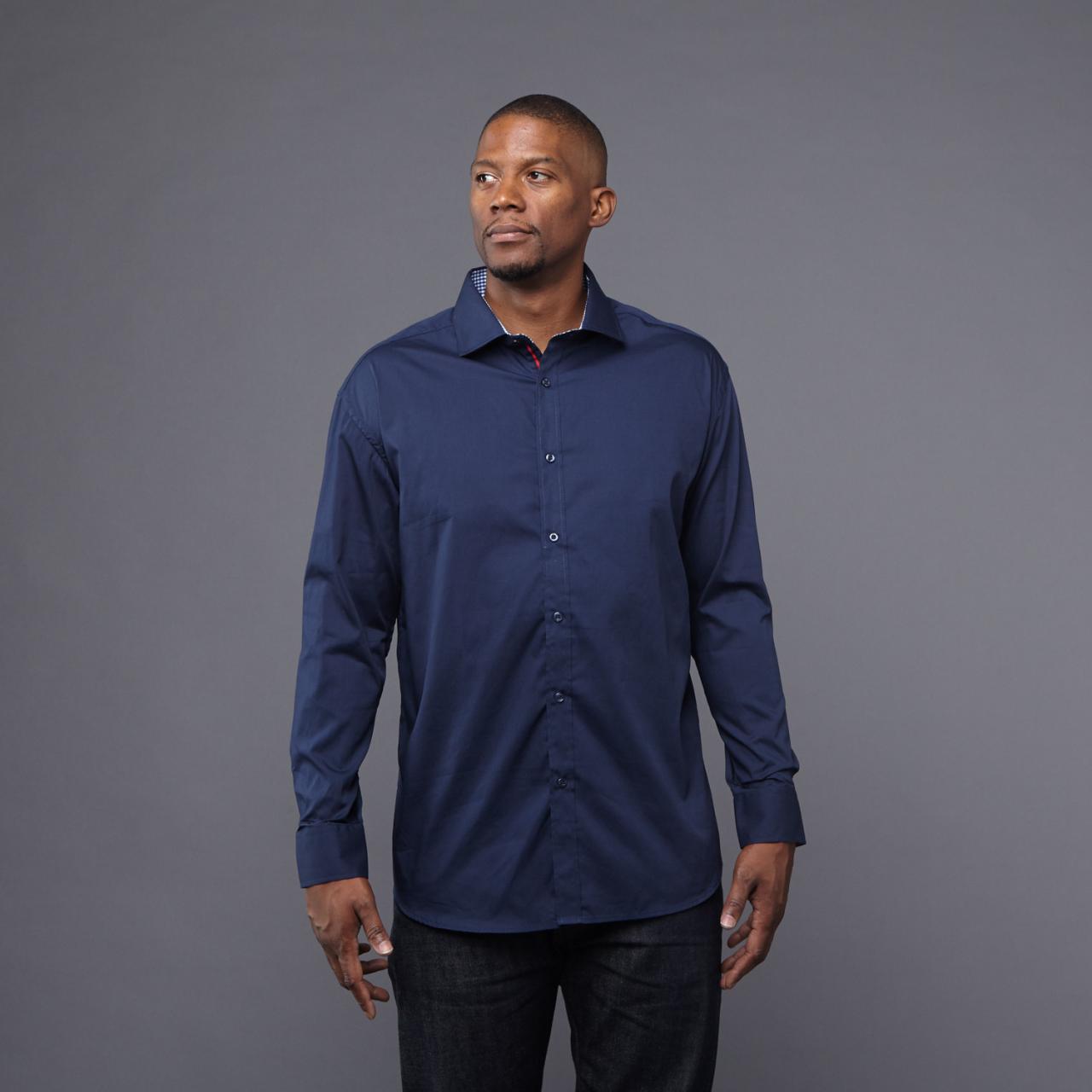 Women's navy blue dress shirt