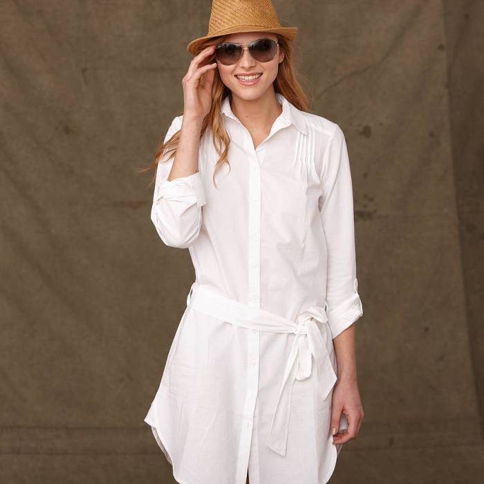 Cotton shirt dress women