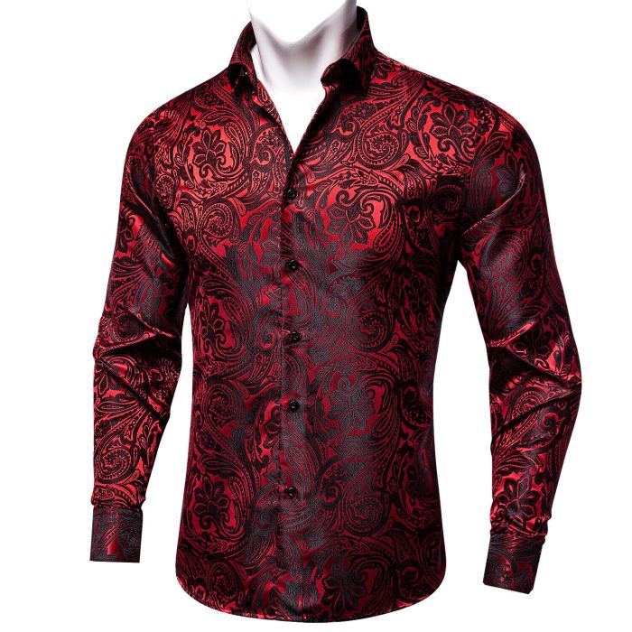 Men's red dress shirt